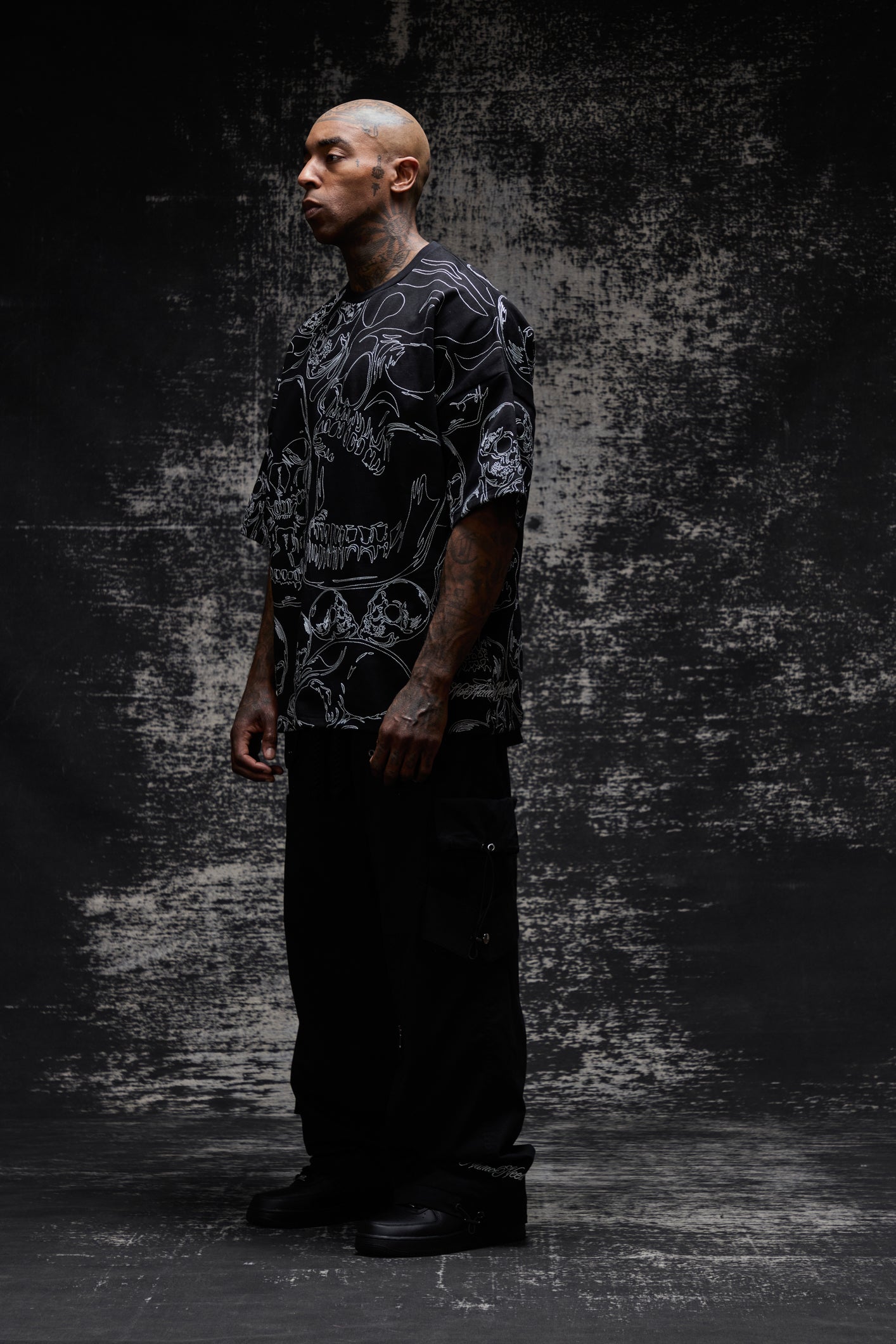 NNN "SKULLED" OVERSIZED TEE