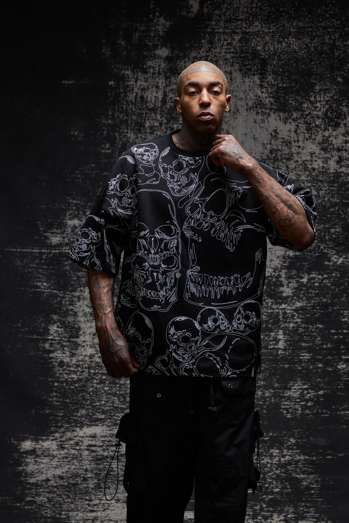 NNN "SKULLED" OVERSIZED TEE