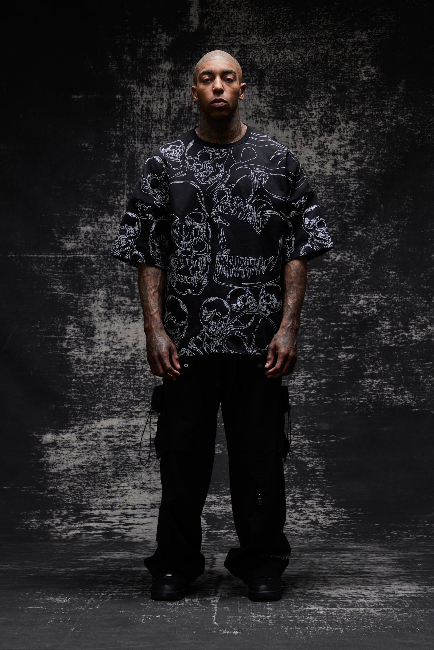 NNN "SKULLED" OVERSIZED TEE