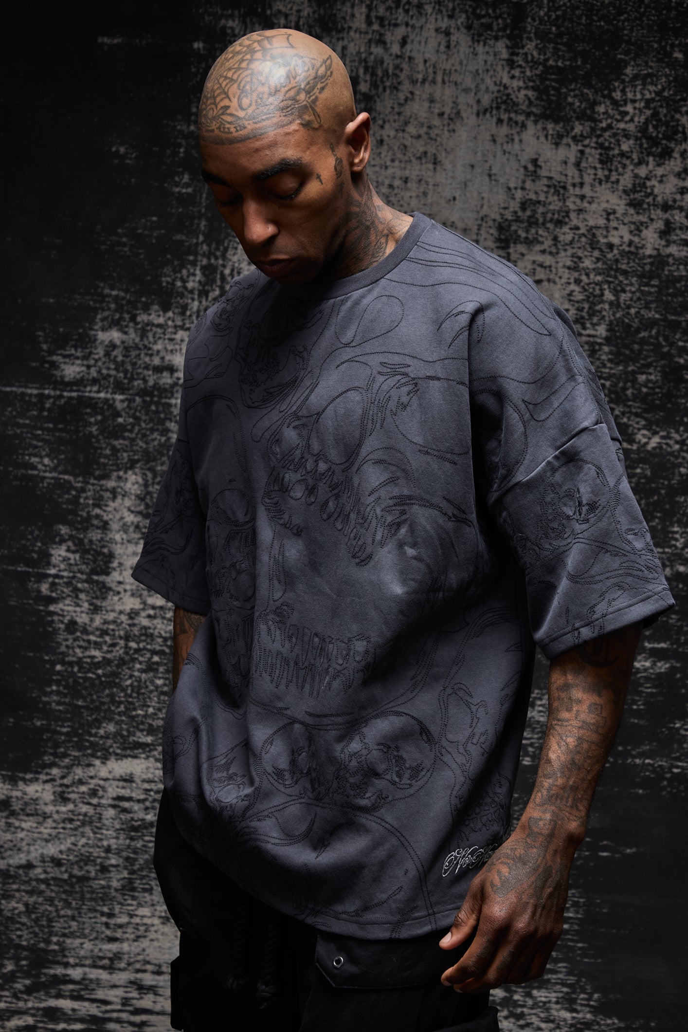 NNN "SKULLED" OVERSIZED TEE